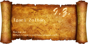 Igari Zoltán névjegykártya